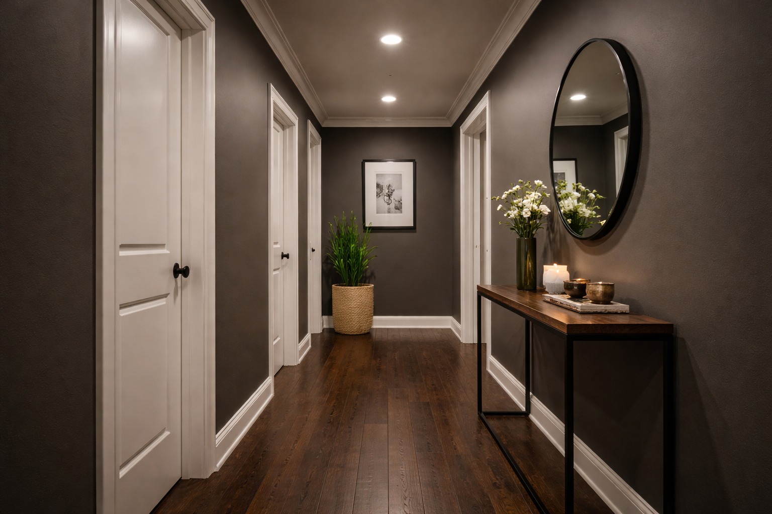 Tamne boje u uskom hodniku – hrabar potez ili greška?